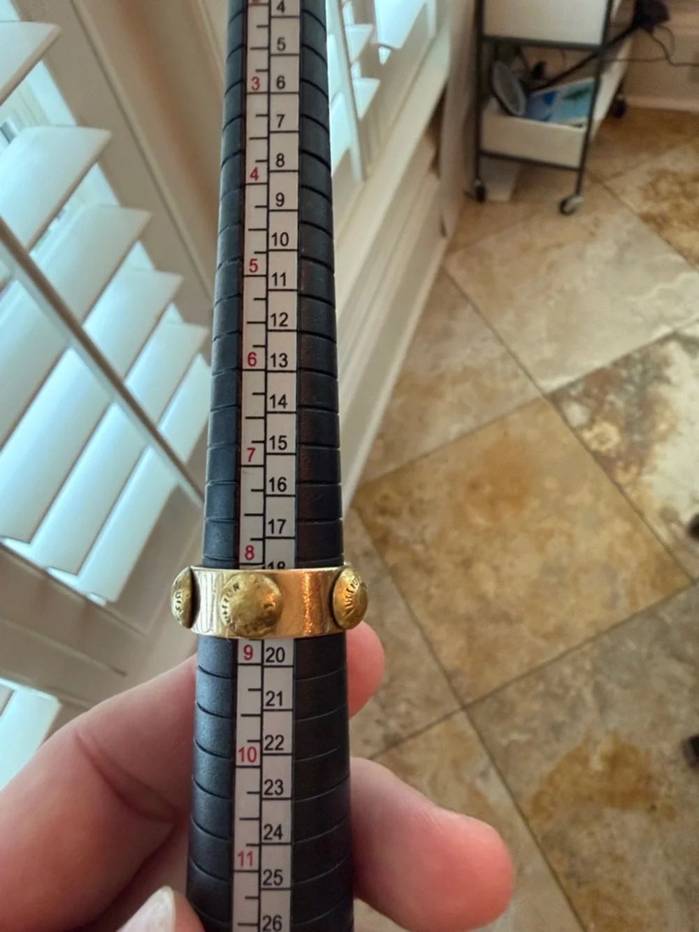 Custom 14k band with Louis Vuitton rivets  Band Ring, size 8